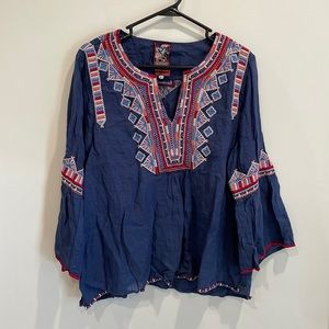Johnny Was embroidered blouse size large